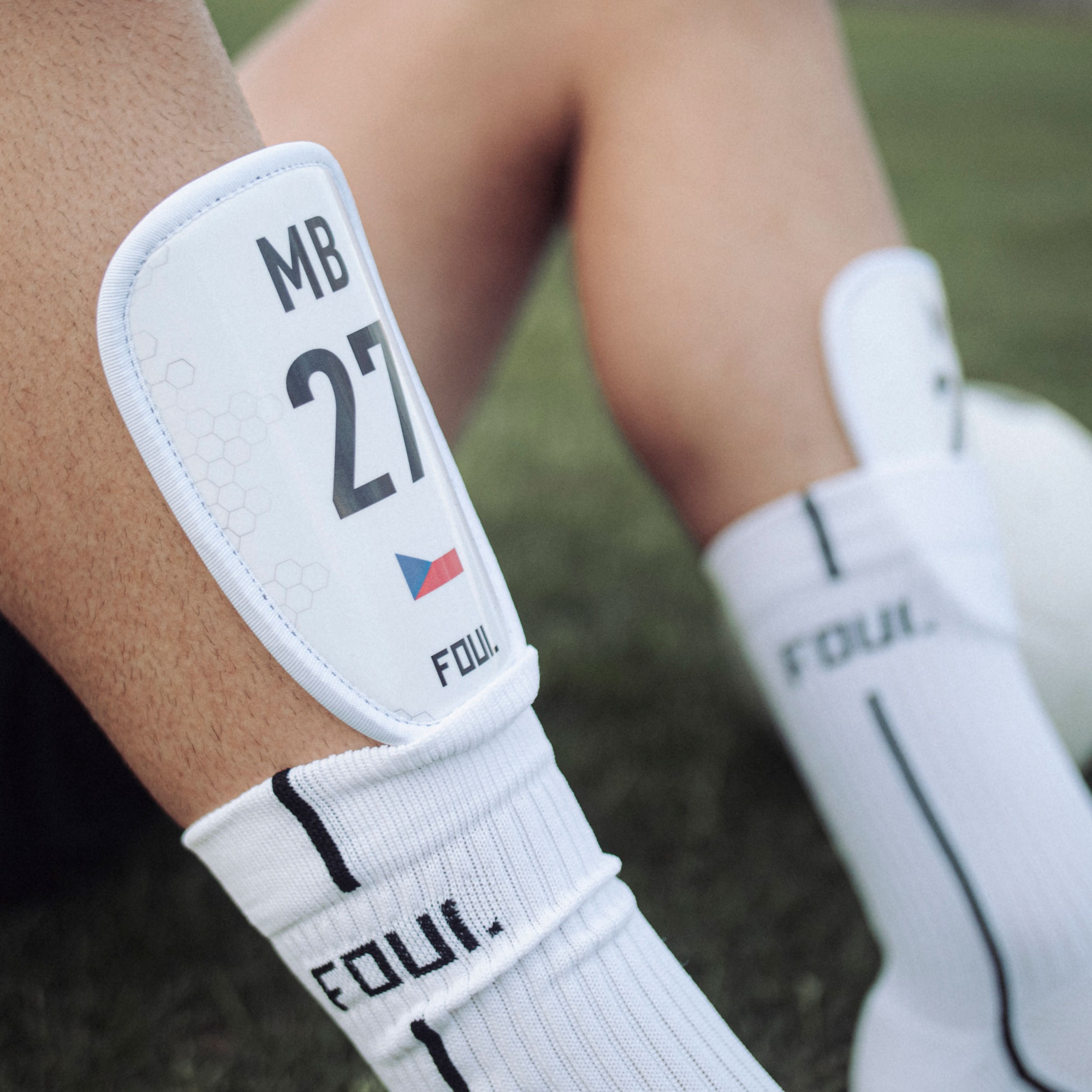 Football shin guards FOUL with ID(3)